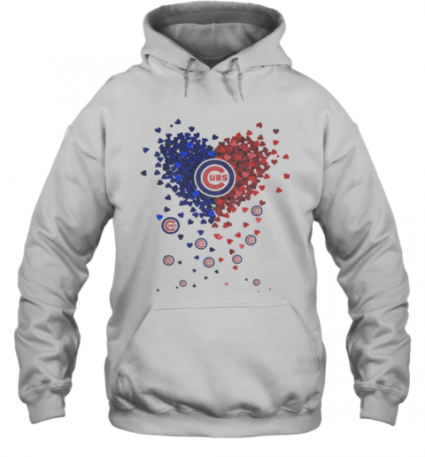 Chicago Cubs Baseball Logo Hearts T-Shirt Unisex Hoodie