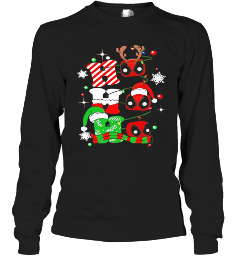 Christmas Deadpool Santa Ho Ho Ho T-Shirt Long Sleeved T-shirt 