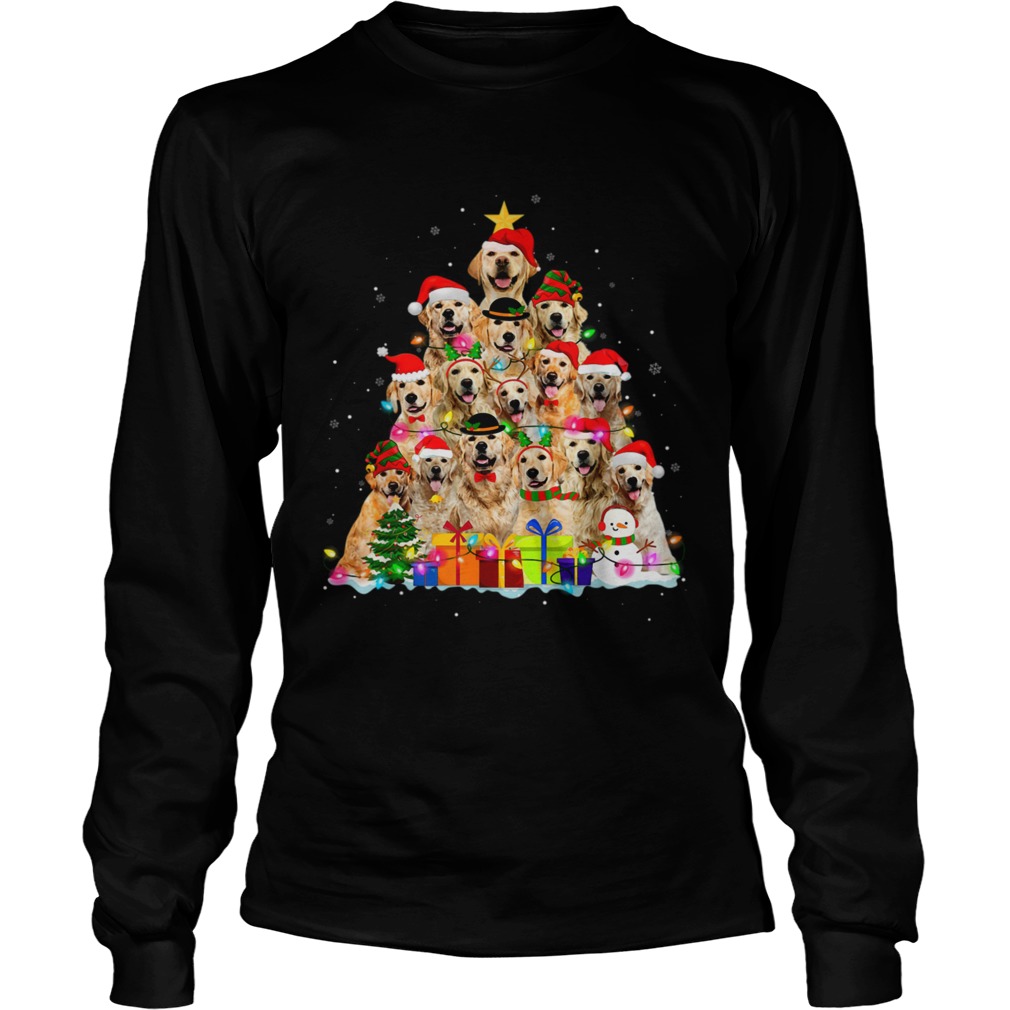 Christmas Pajama Golden Retrievers Tree Xmas Gift Dog Lover Long Sleeve