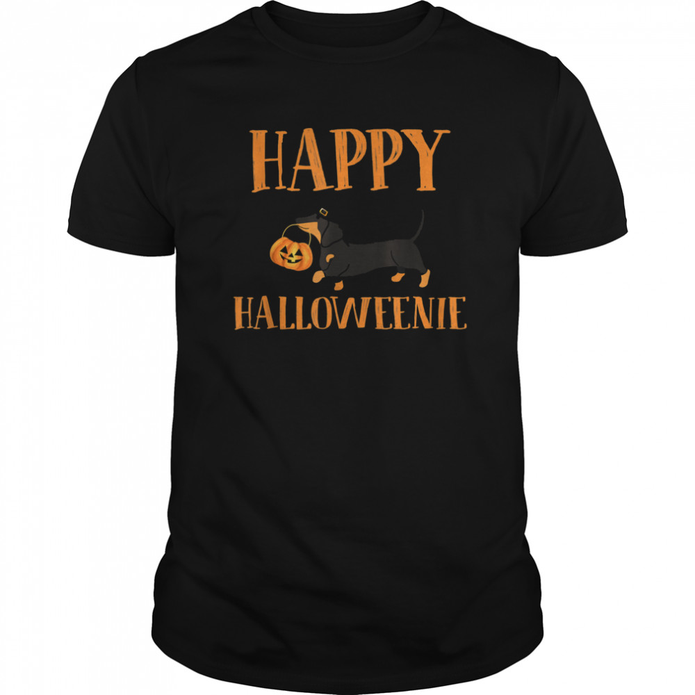 Dachshund With Jack O lantern Happy Halloweenie Halloween shirt