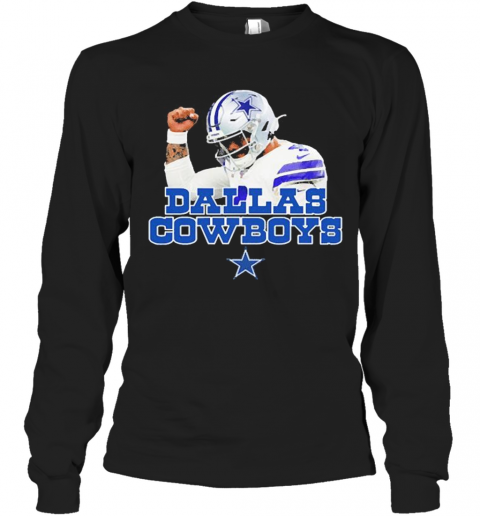 Dallas Cowboys Dak Prescott T-Shirt Long Sleeved T-shirt 