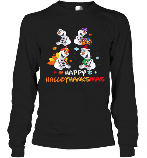 Disney Olaf Happy Hallothanksmas T-Shirt Long Sleeved T-shirt 