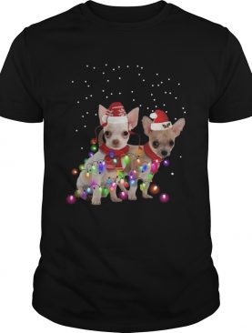 Dog Graphic Chihuahua Xmas Lights shirt