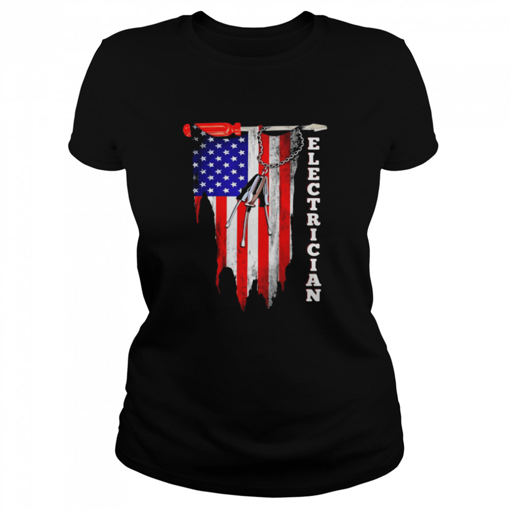 Electrician american flag Classic Women's T-shirt