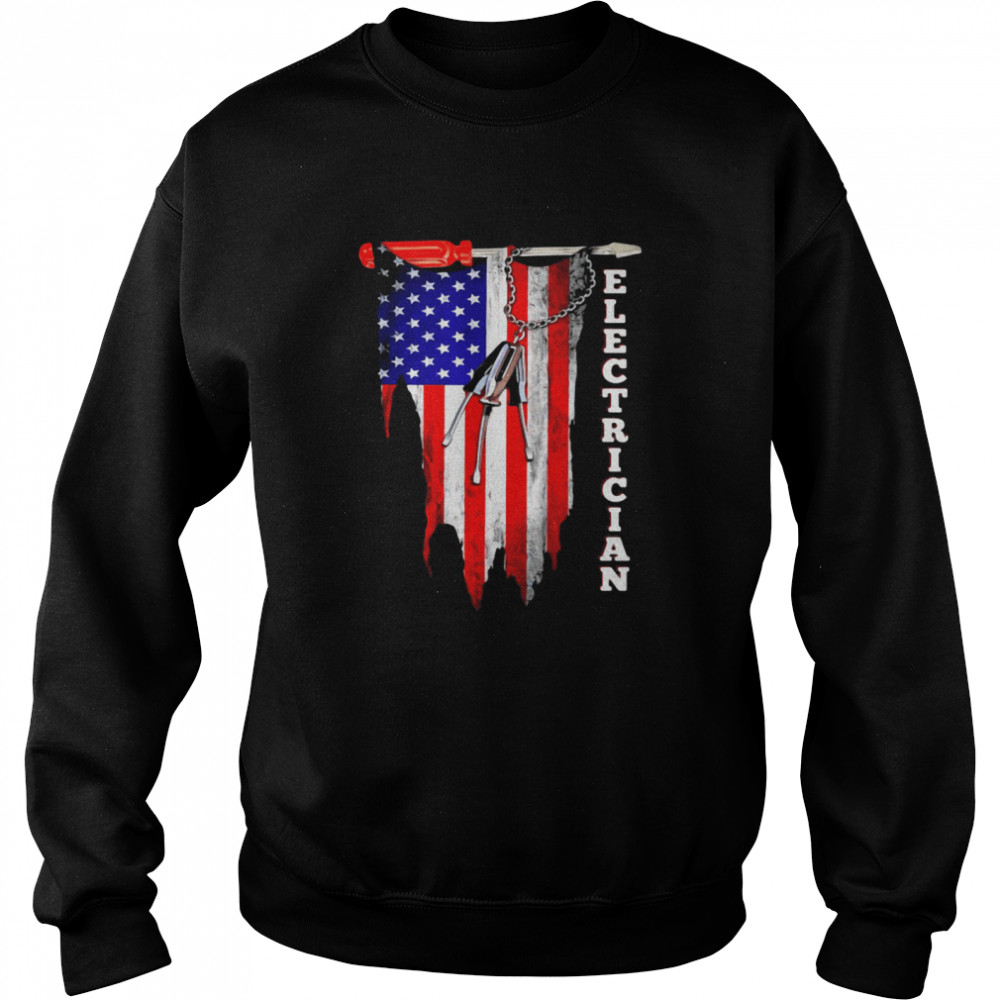 Electrician american flag Unisex Sweatshirt