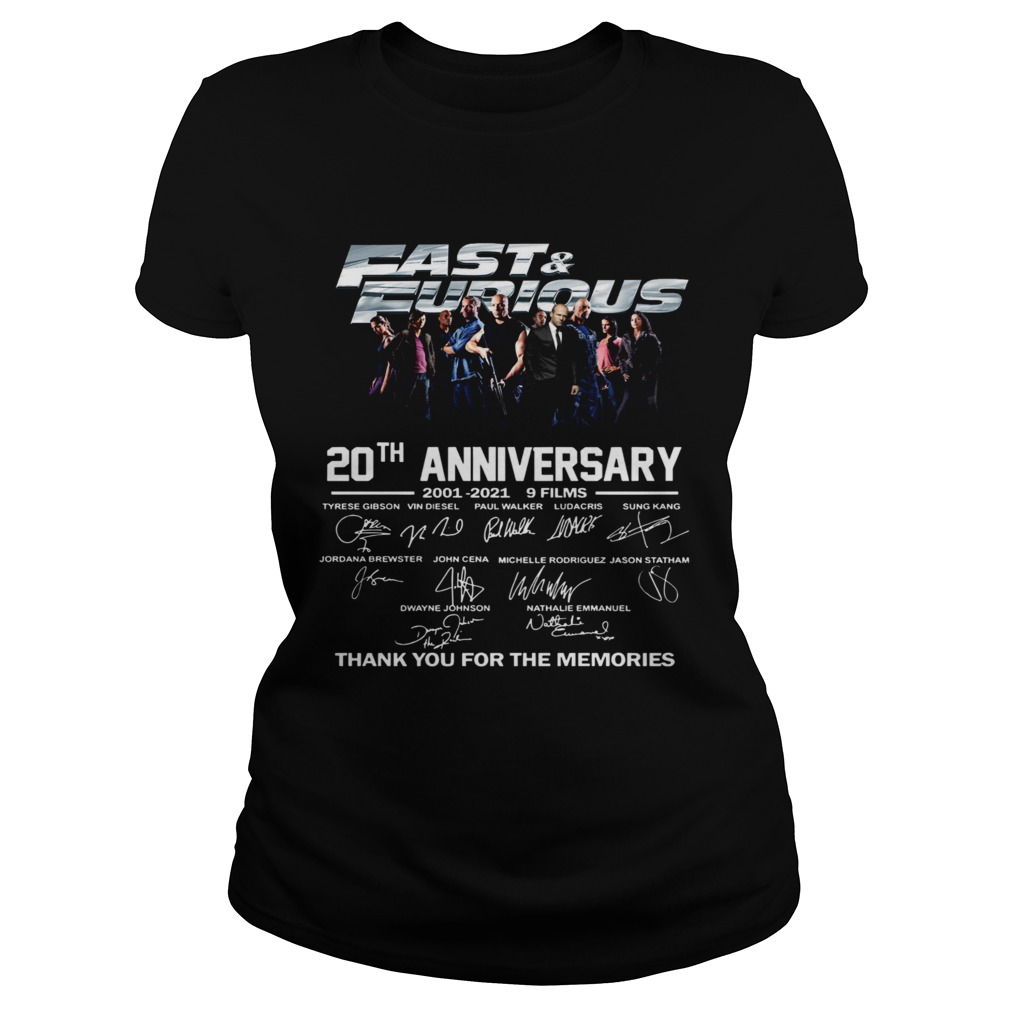 Fast And Furious 20th Anniversary 2001 2012 9 Films Thank You For The Memories Signature Classic Ladies