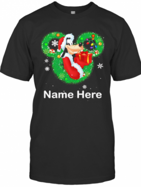Goofy Dog Mickey Mouse Name Here Christmas T-Shirt