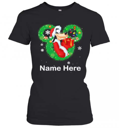 Goofy Dog Mickey Mouse Name Here Christmas T-Shirt Classic Women's T-shirt