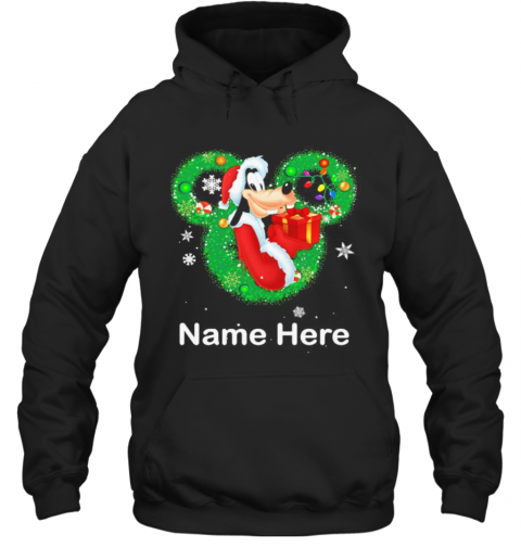 Goofy Dog Mickey Mouse Name Here Christmas T-Shirt Unisex Hoodie