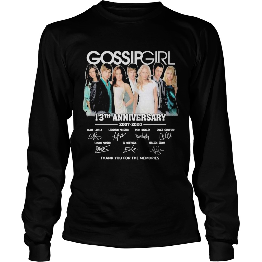 Gossip girl 13th anniversary 2007 2020 thank for the memories signatures Long Sleeve