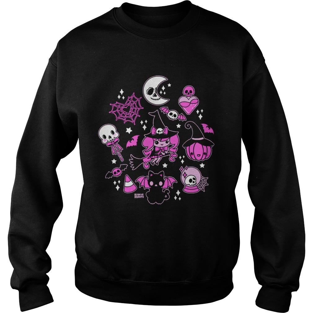 Halloween Doodle Vintage Witchy Magical Pastel Goth Pink Sweatshirt