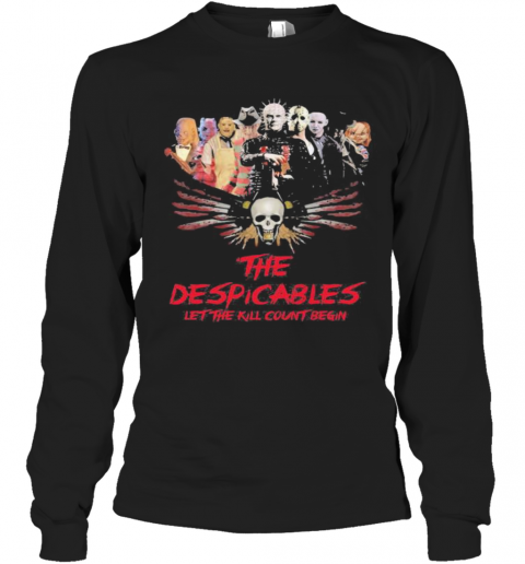 Halloween Horror Characters The Despicables Let The Kill Count Begin Skull T-Shirt Long Sleeved T-shirt 