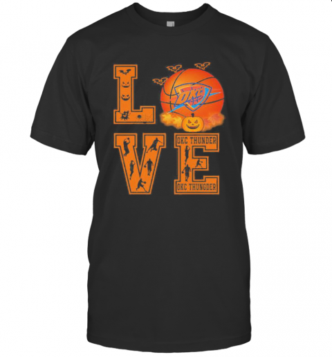 Halloween Love Okc Thunder Basketball T-Shirt