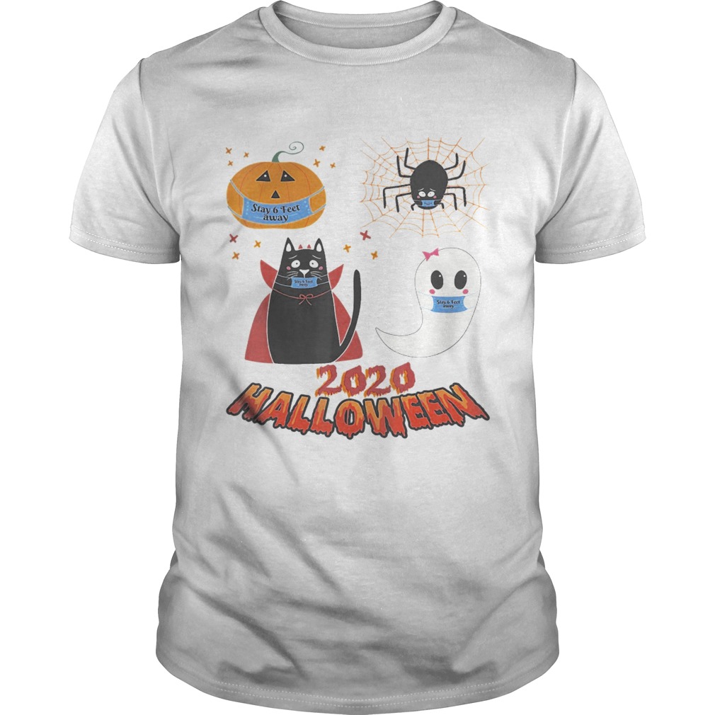 Halloween quarantine 2020 Stay 6 feet away funny crew shirt