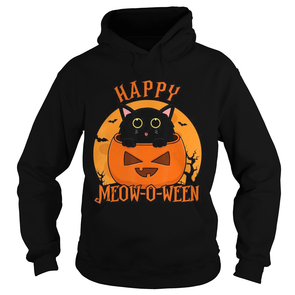 Happy Meow O Ween Blood Moon Halloween Hoodie