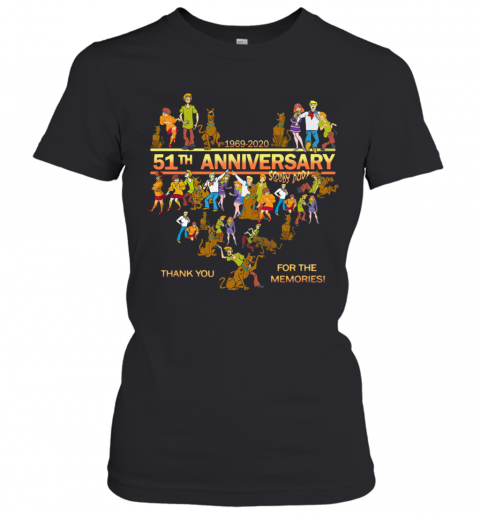 Heart Scooby Doo 51Th Anniversary 1969 2020 Thank You For The Memories T-Shirt Classic Women's T-shirt