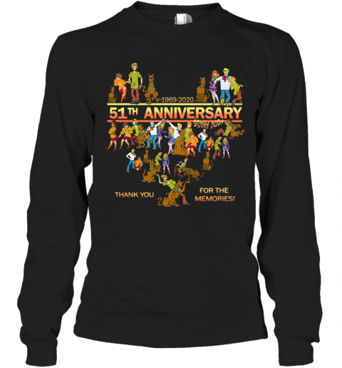Heart Scooby Doo 51Th Anniversary 1969 2020 Thank You For The Memories T-Shirt Long Sleeved T-shirt 