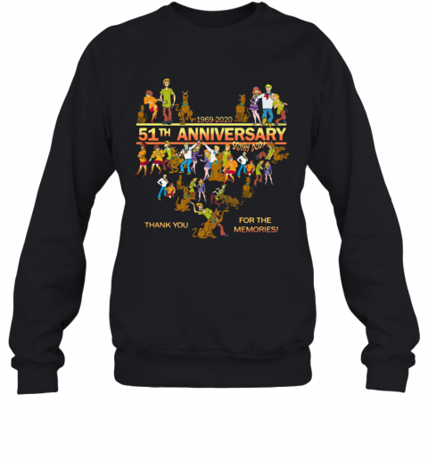 Heart Scooby Doo 51Th Anniversary 1969 2020 Thank You For The Memories T-Shirt Unisex Sweatshirt