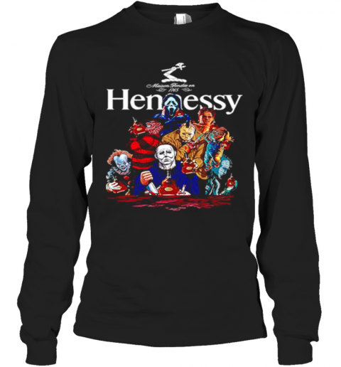 Horror Characters Hennessy Party Happy Halloween T-Shirt Long Sleeved T-shirt 