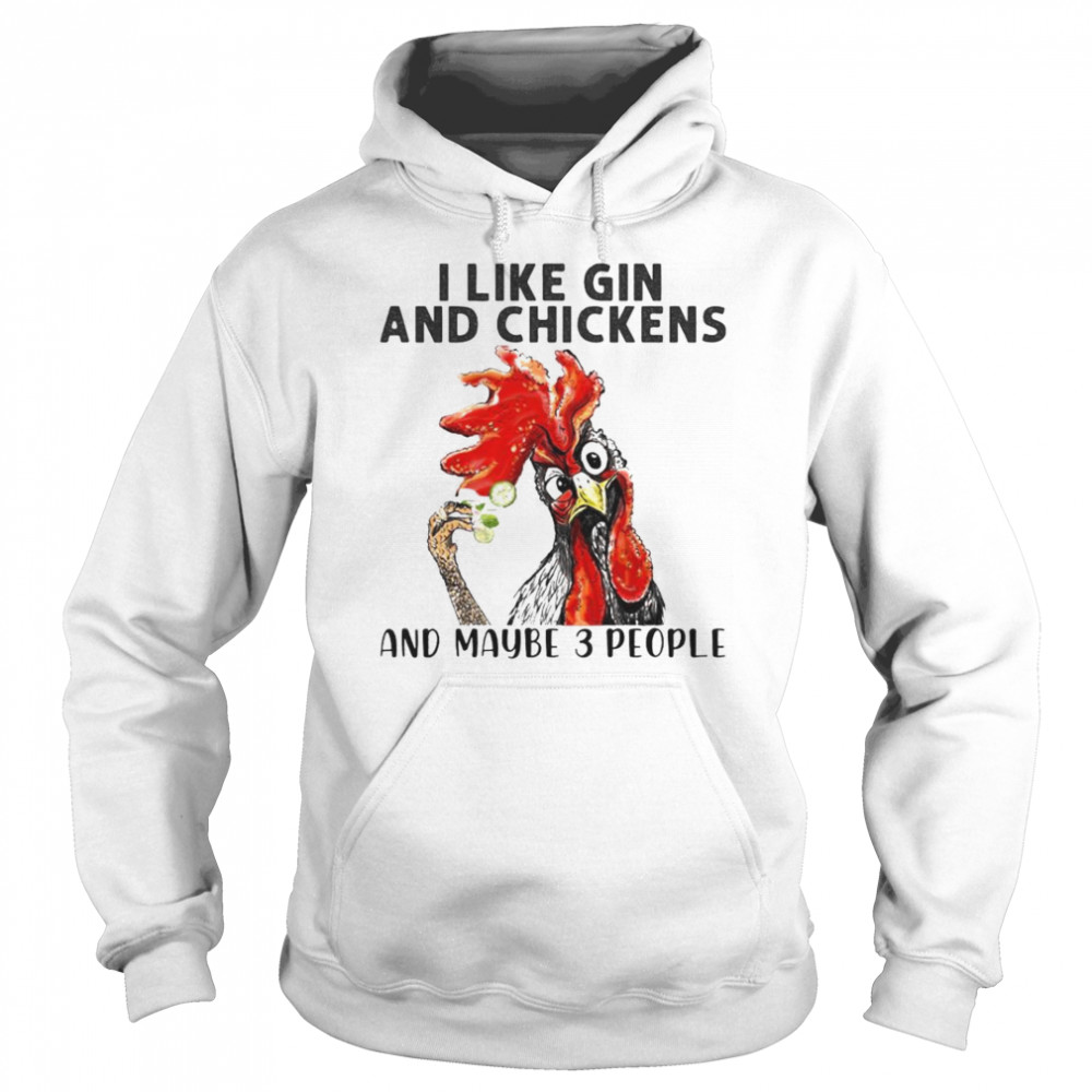 I Like Gin And Chickens And Maybe 3 People Unisex Hoodie