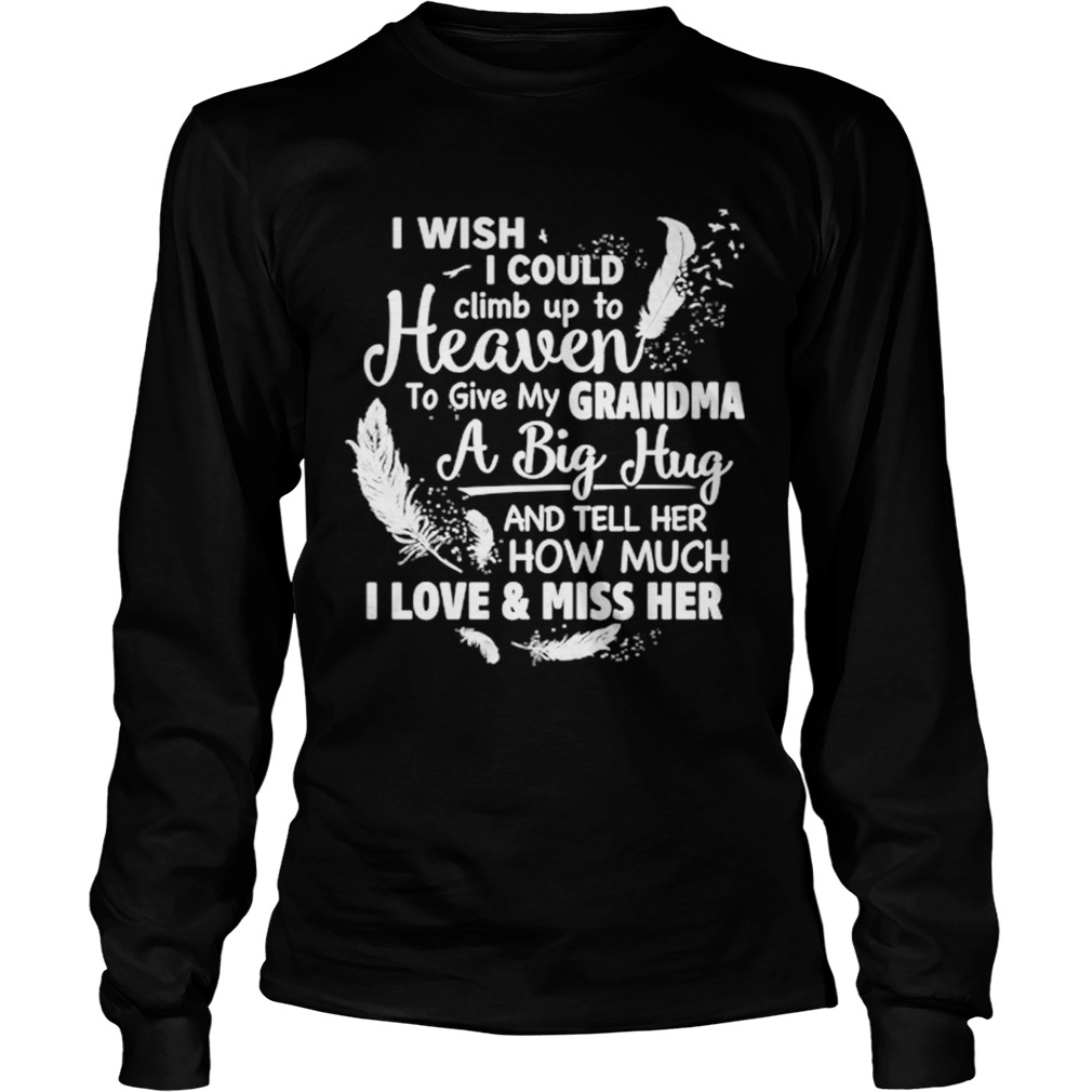 I Wish I Could Climb Up To Heaven To Give My Grandma A Big Hug And Tell Her How Much I Love And Mis Long Sleeve