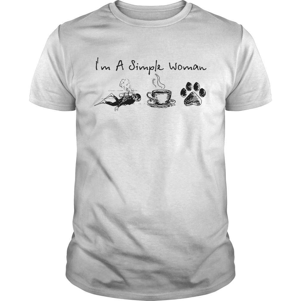 Im A Simple Woman Dive Coffee Dog shirt
