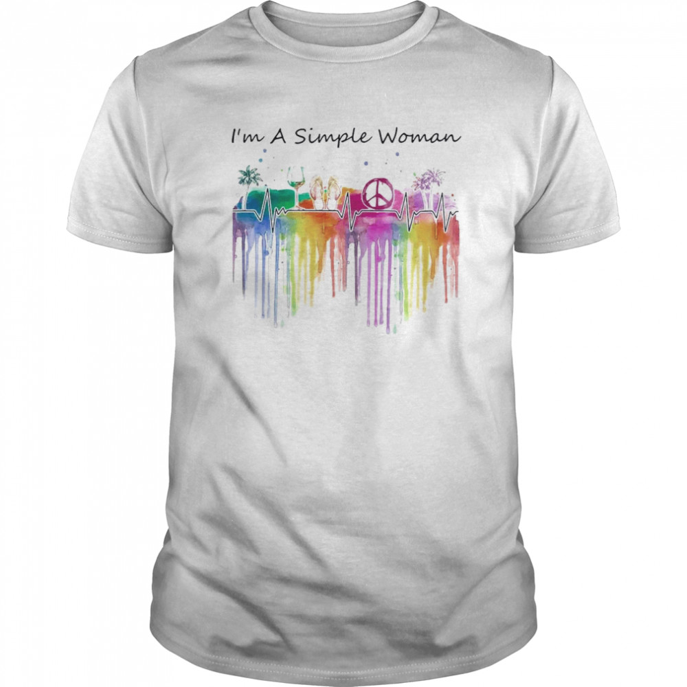 Im A Simple Woman Wine Flip Flop Bale shirt - Trend Tee Shirts Store