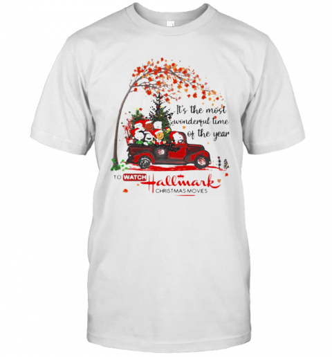 It'S The Most Wonderful Time Of The Year To Watch Hallmark Christmas Movies The Peanuts Leaves Tree T-Shirt Classic Men's T-shirt