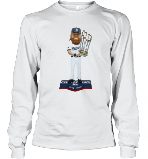 Justin Turner Los Angeles Dodgers 2020 World Series Champions Bobblehead T-Shirt Long Sleeved T-shirt 