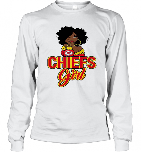 Kansas City Chiefs Black Girl T-Shirt Long Sleeved T-shirt 