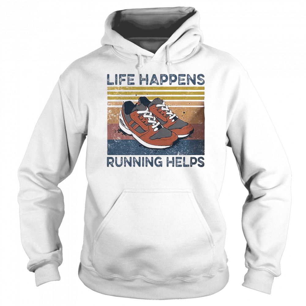 Life happens Running Helps Vintage Unisex Hoodie