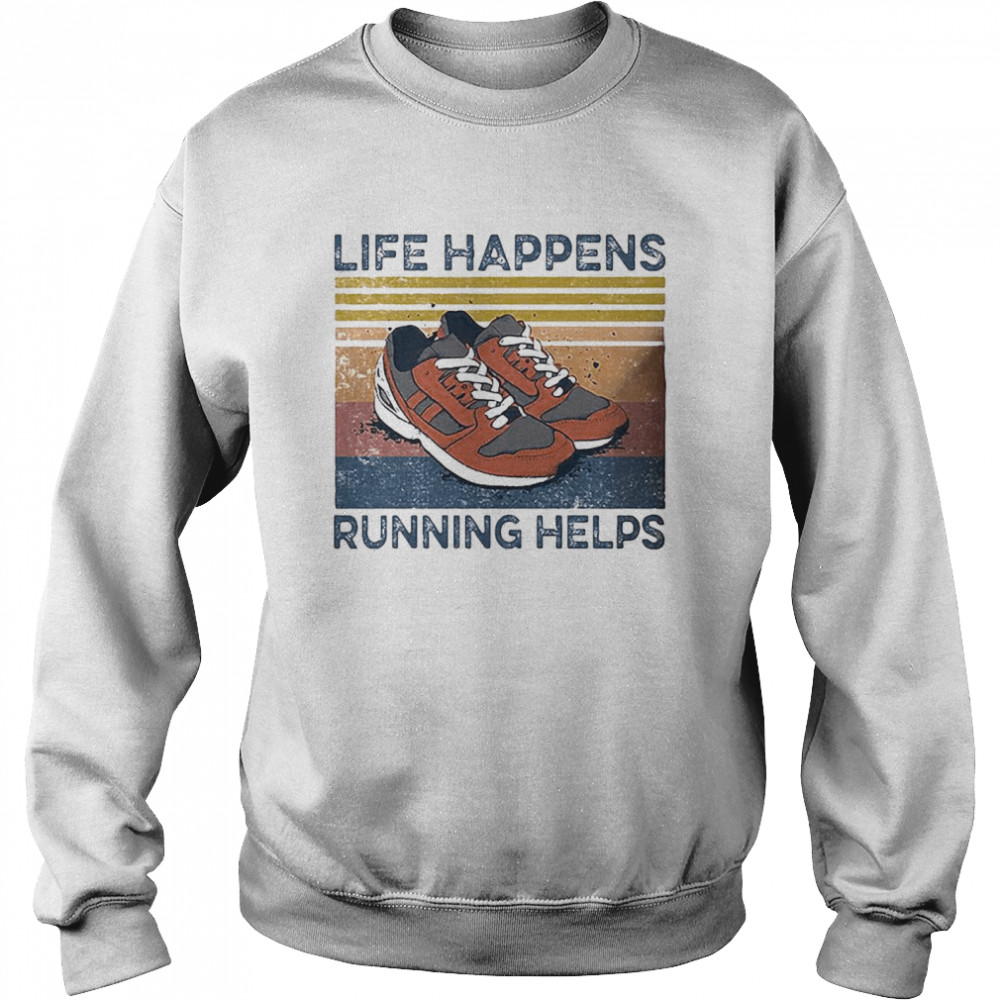 Life happens Running Helps Vintage Unisex Sweatshirt