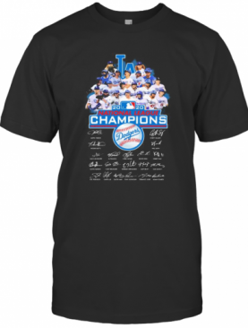 Los Angeles Dodgers 2020 National League Champions Signatures T-Shirt