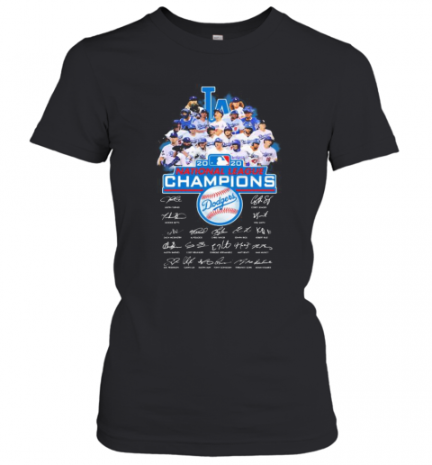 Los Angeles Dodgers 2020 National League Champions Signatures T-Shirt Classic Women's T-shirt