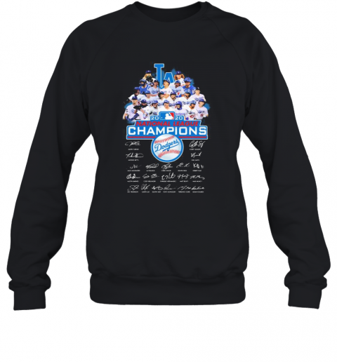 Los Angeles Dodgers 2020 National League Champions Signatures T-Shirt Unisex Sweatshirt