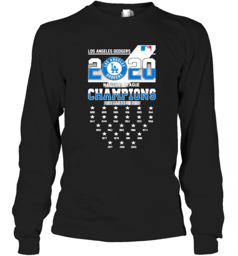 Los Angeles Dodgers 2020 National League Champions T-Shirt Long Sleeved T-shirt 