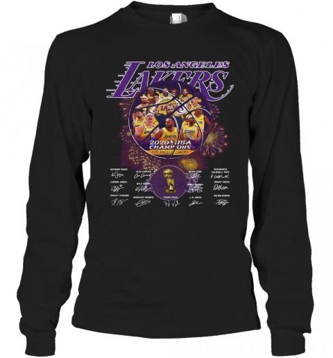 Los Angeles Lakers 2020 NBA Champions Los Angeles Lakers Signature T-Shirt Long Sleeved T-shirt 