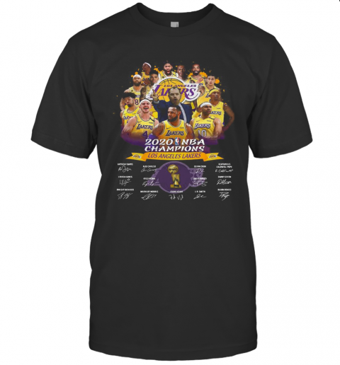Los Angeles Lakers 2020 NBA Champions Team Los Angeles Lakers Signature T-Shirt Classic Men's T-shirt