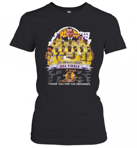 Los Angeles Lakers NBA Finals 2020 Thank You For The Memories Signatures T-Shirt Classic Women's T-shirt