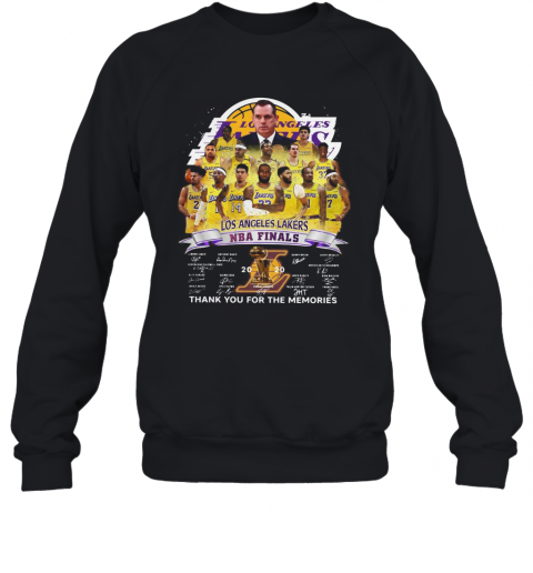 Los Angeles Lakers NBA Finals 2020 Thank You For The Memories Signatures T-Shirt Unisex Sweatshirt