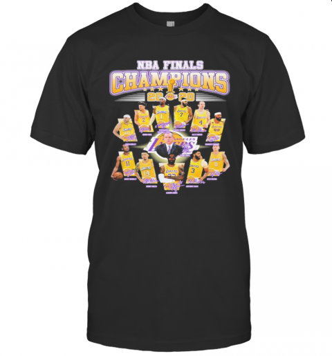 Los Angeles Lakers NBA Finals Champions 2020 Signatures T-Shirt