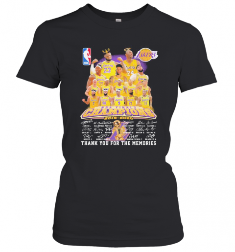 Los Angeles Lakers Nba Finals Champions 2015 2020 Thank For The Memories Signatures T-Shirt Classic Women's T-shirt