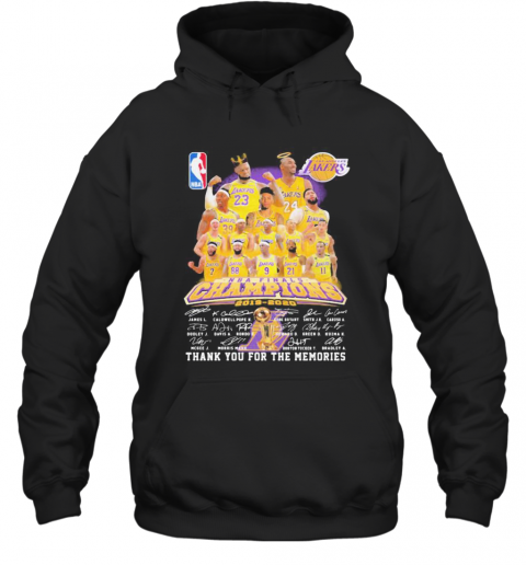 Los Angeles Lakers Nba Finals Champions 2015 2020 Thank For The Memories Signatures T-Shirt Unisex Hoodie