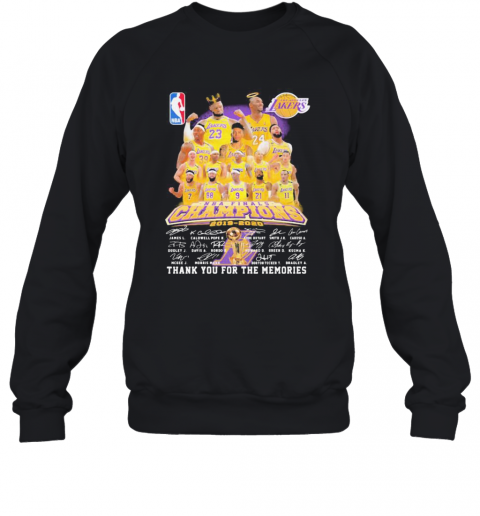 Los Angeles Lakers Nba Finals Champions 2015 2020 Thank For The Memories Signatures T-Shirt Unisex Sweatshirt