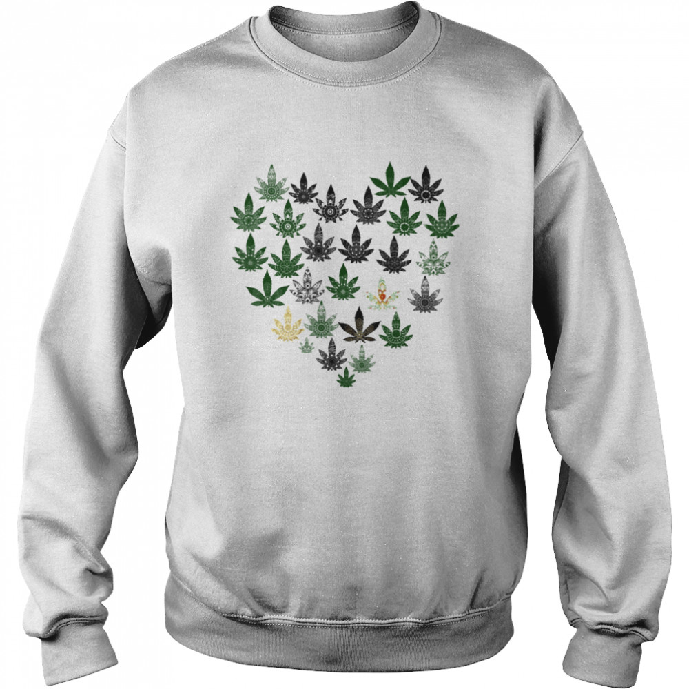 Love weed hippie heart Unisex Sweatshirt