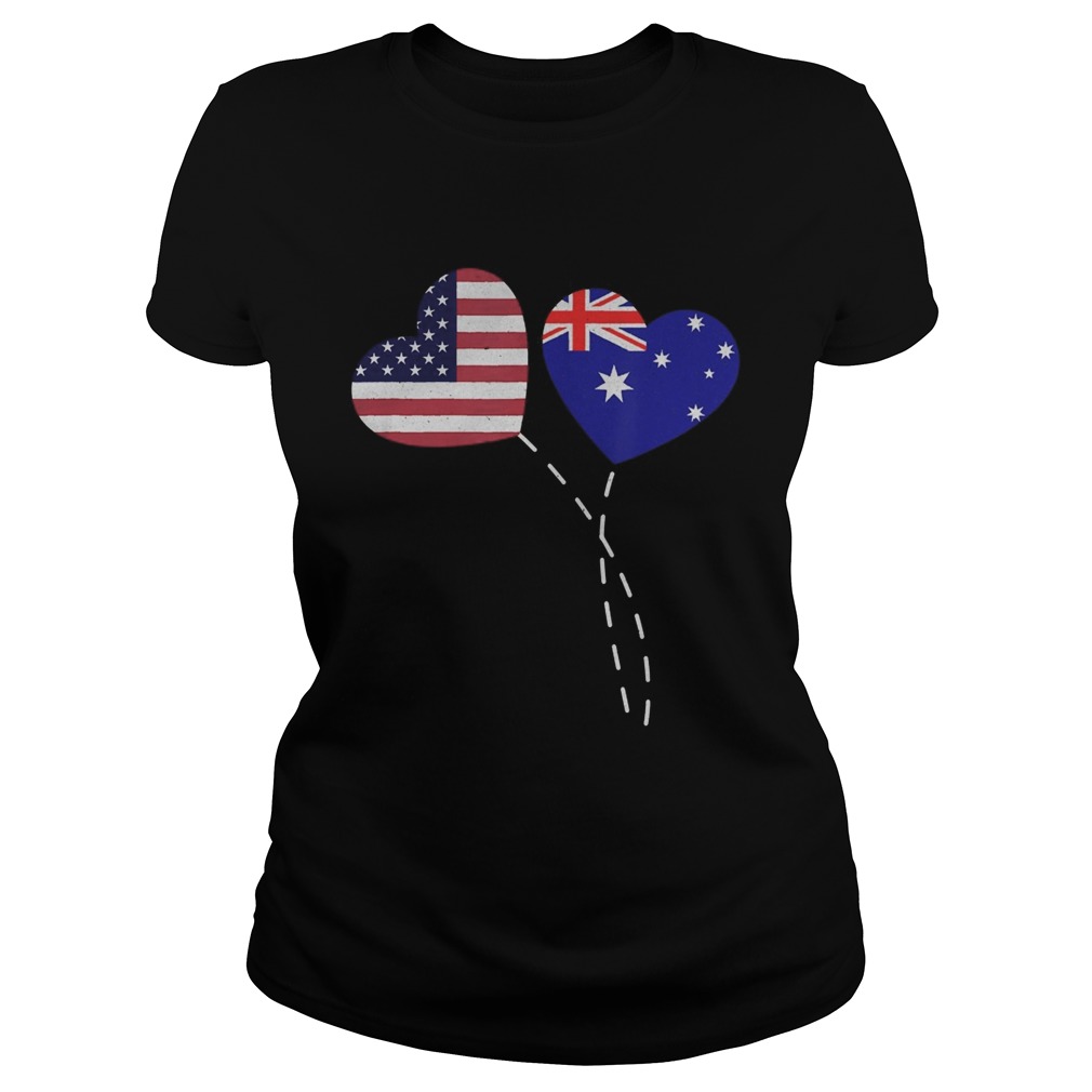 Loving Australia USA Flag Heart Australian Americans Love Classic Ladies