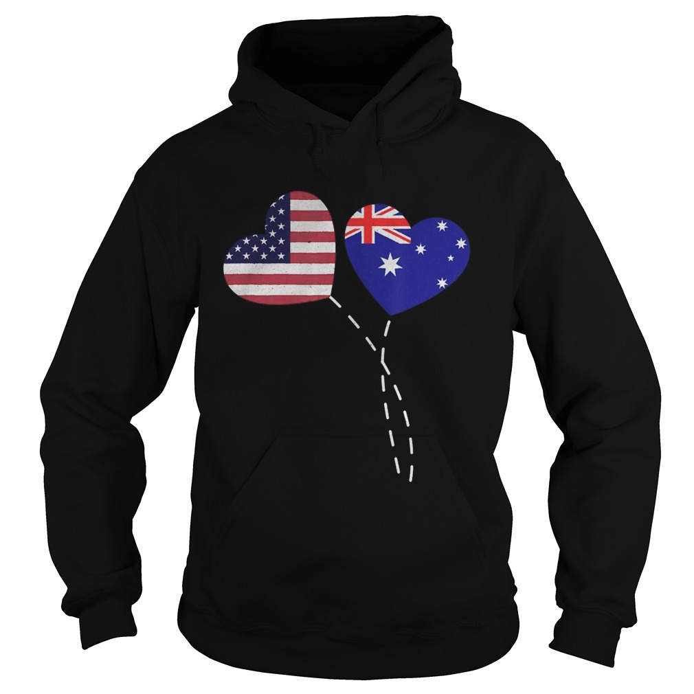 Loving Australia USA Flag Heart Australian Americans Love Hoodie