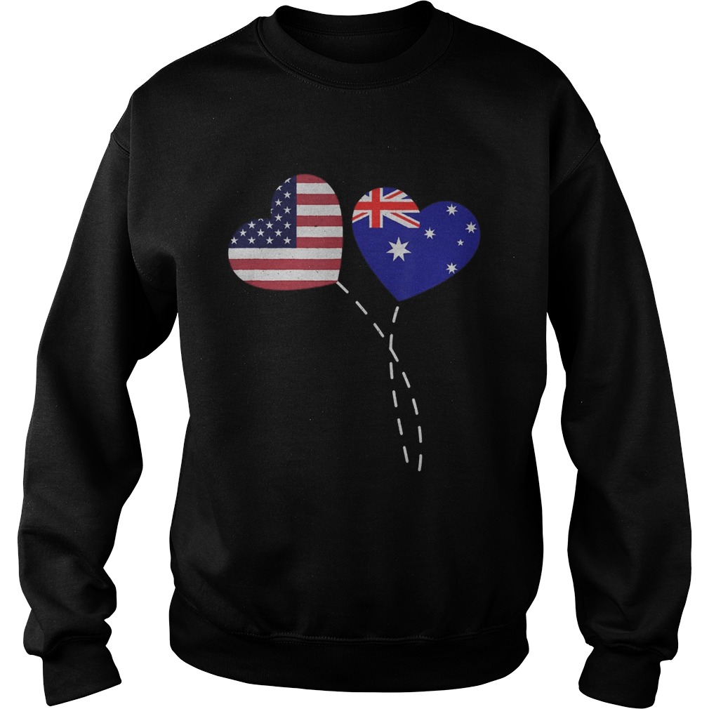 Loving Australia USA Flag Heart Australian Americans Love Sweatshirt