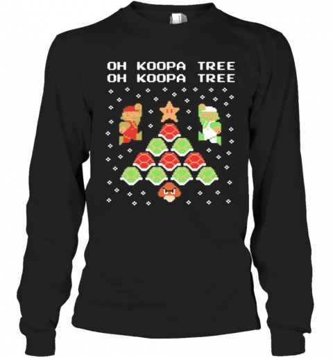 Mario Oh Koopa Tree Ugly Merry Christmas T-Shirt Long Sleeved T-shirt 