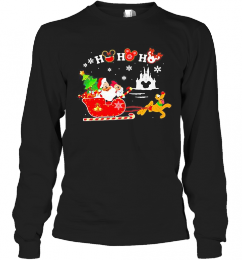 Merry Christmas Mickey Mouse Ho Ho Ho T-Shirt Long Sleeved T-shirt 
